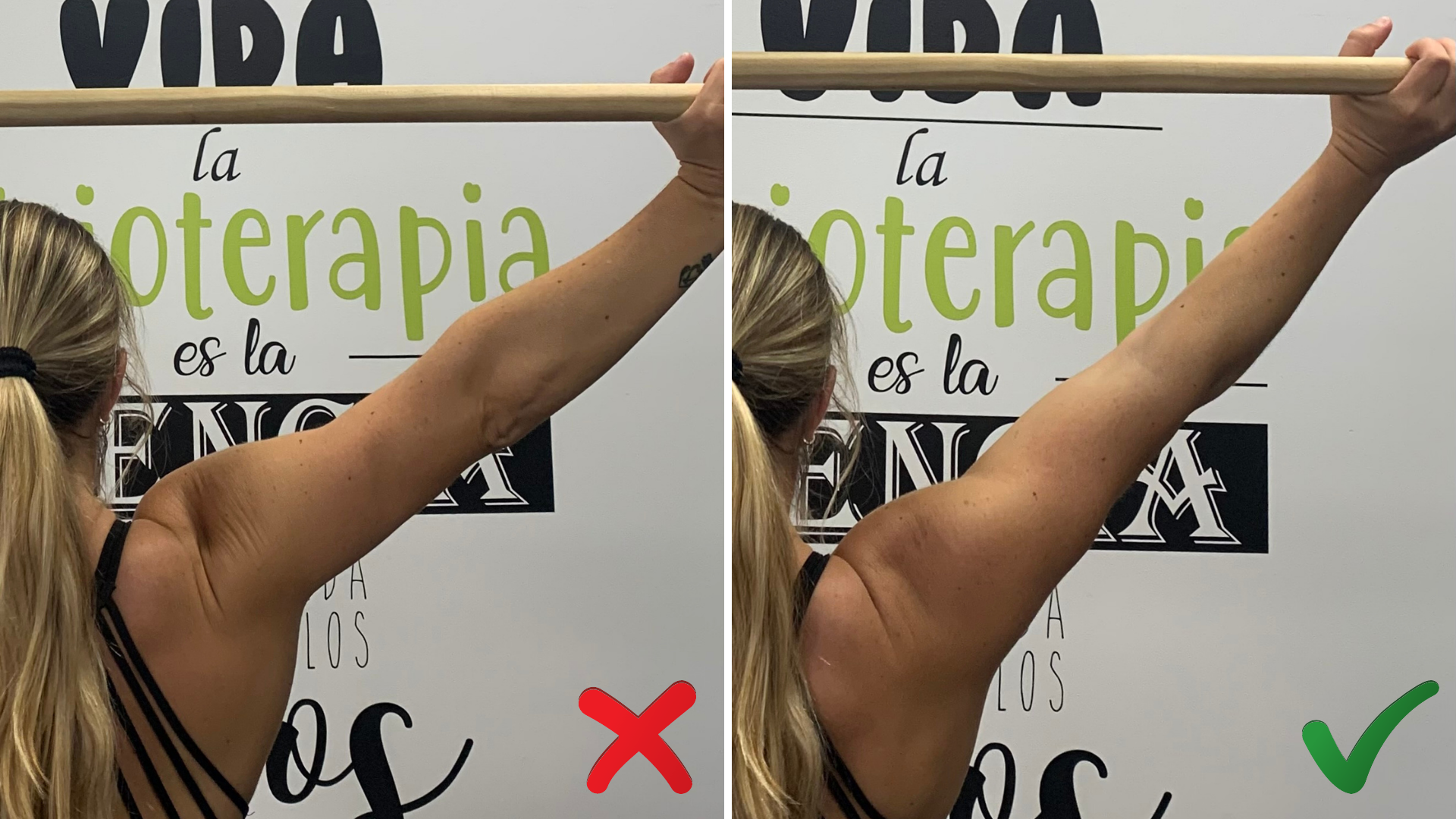 posición correcta/incorrecta codo haciendo snatch
